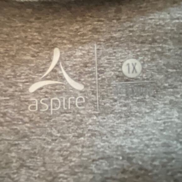 ASPIRE Athleisure Jacket Zipper Close Asymmetrical Lines Pockets 1X Heather Gray - Picture 7 of 7